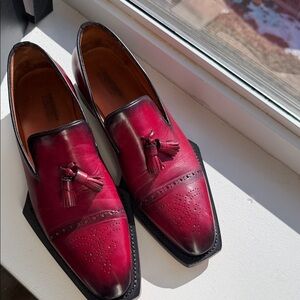 Bruno Magli Burgundy Tassel Loafers